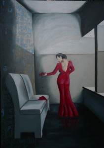Aisha-SERVING THE NATION IN THE WAITING ROOM II 2009- Oil on Canvas 35.5”x24”